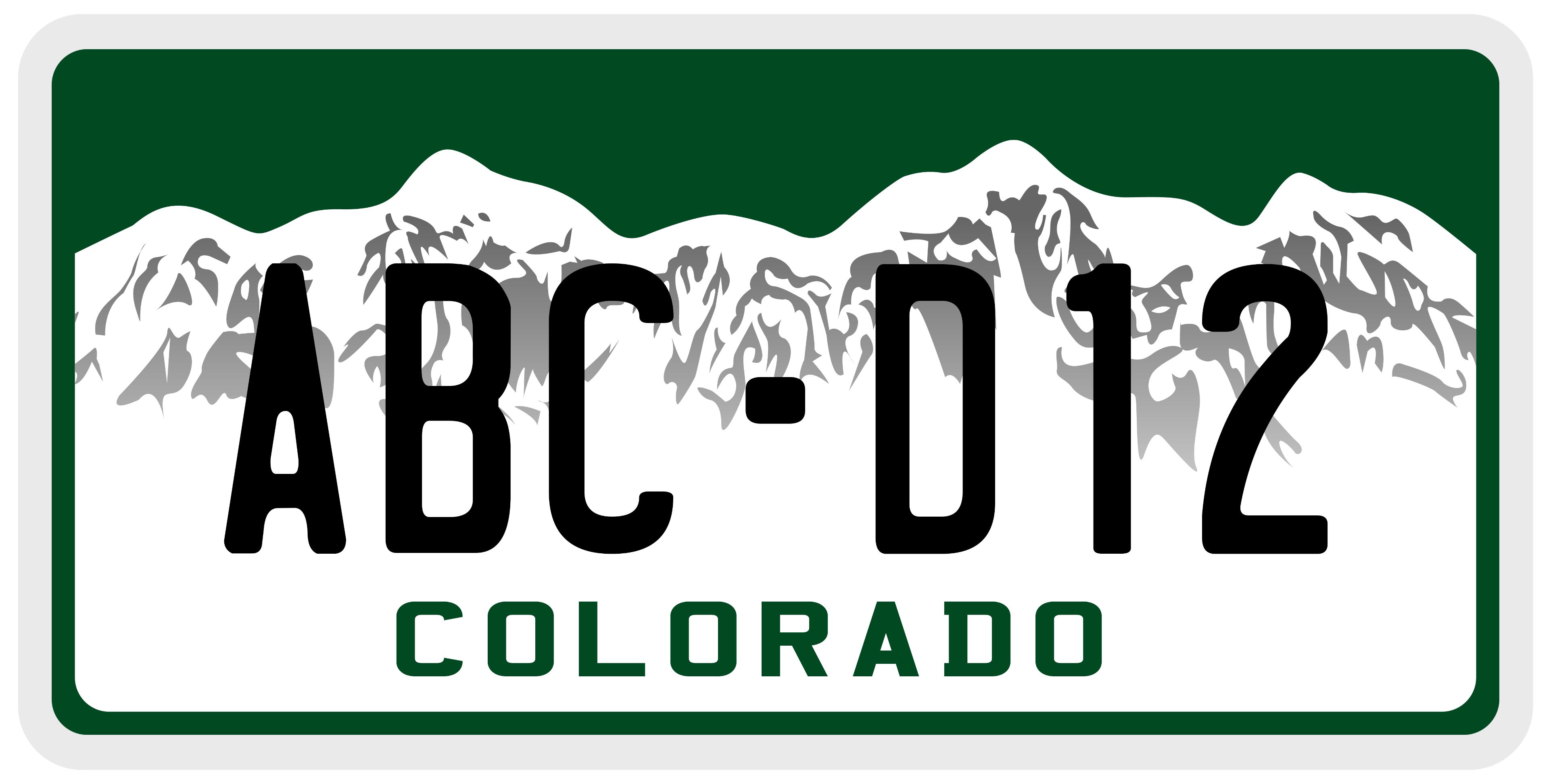 Colorado license plate sample