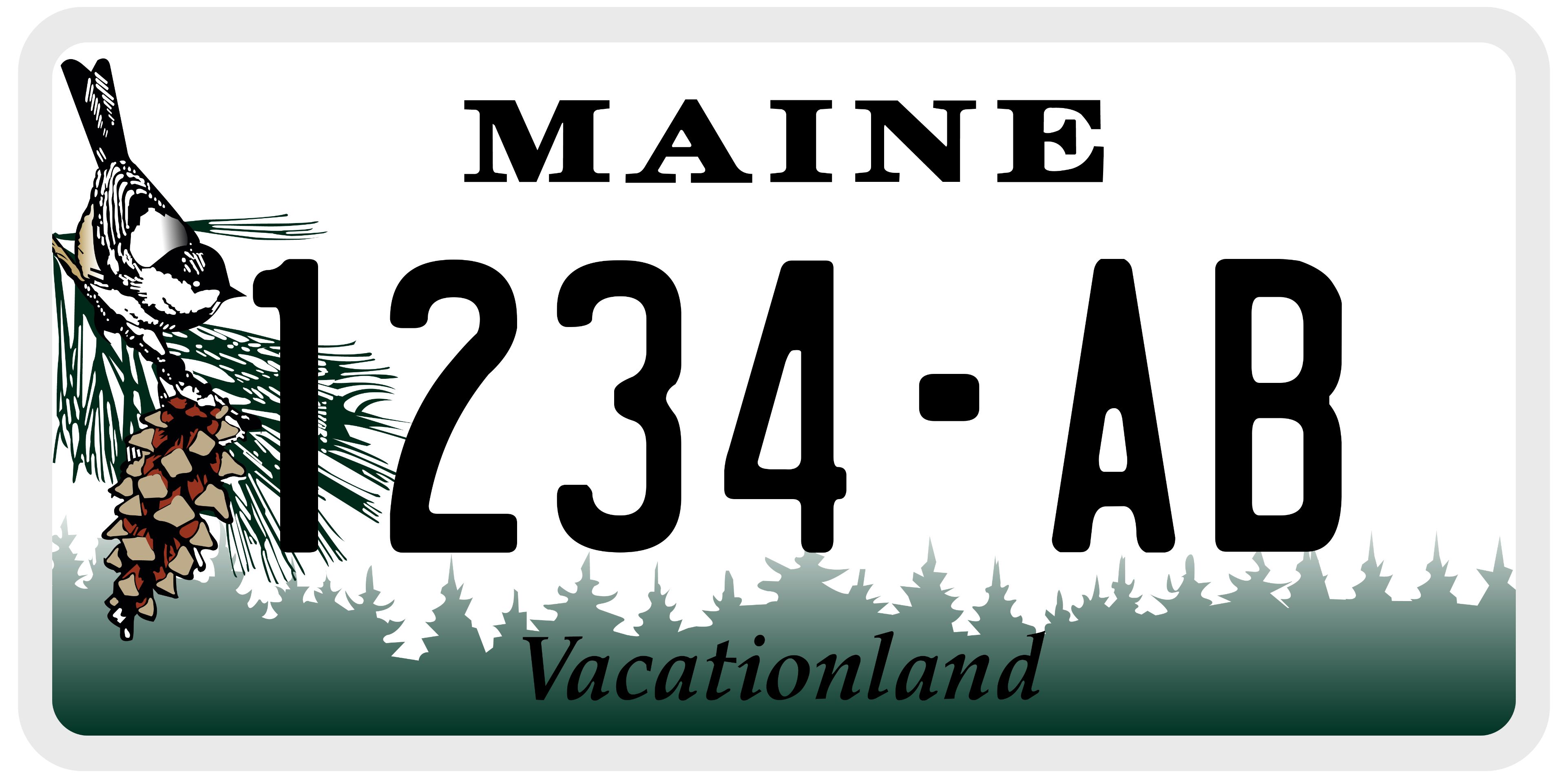 Maine License Plate Sample