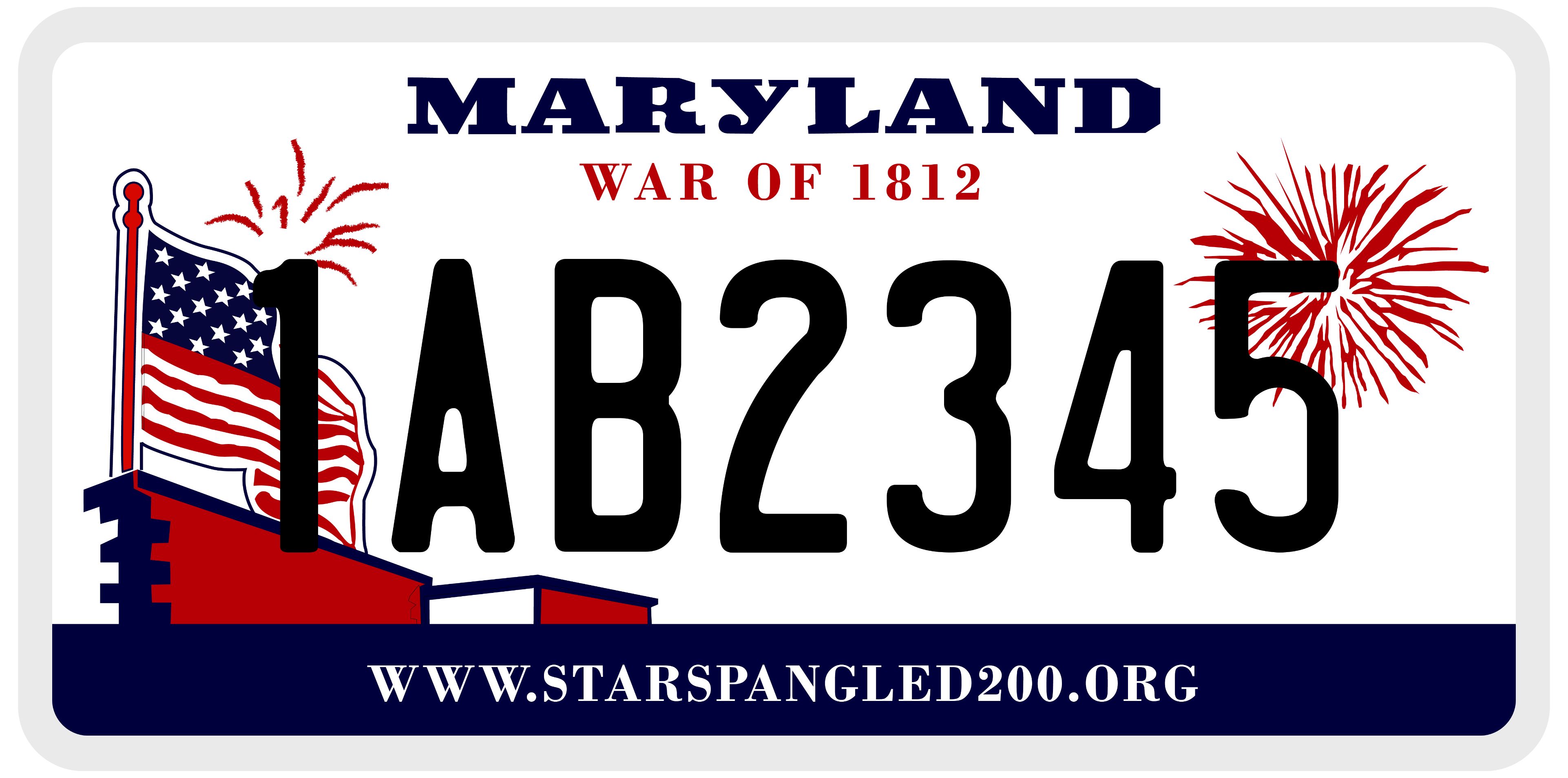 Sample Maryland License Plate