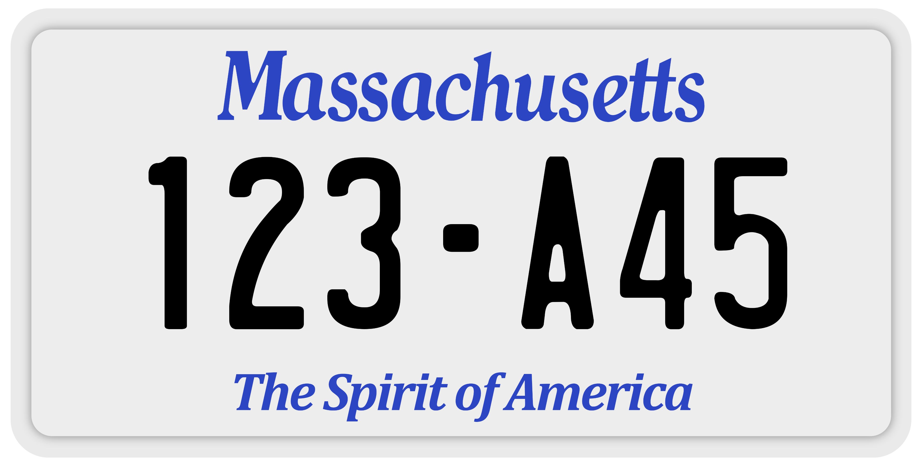 Sample Massachusetts License Plate