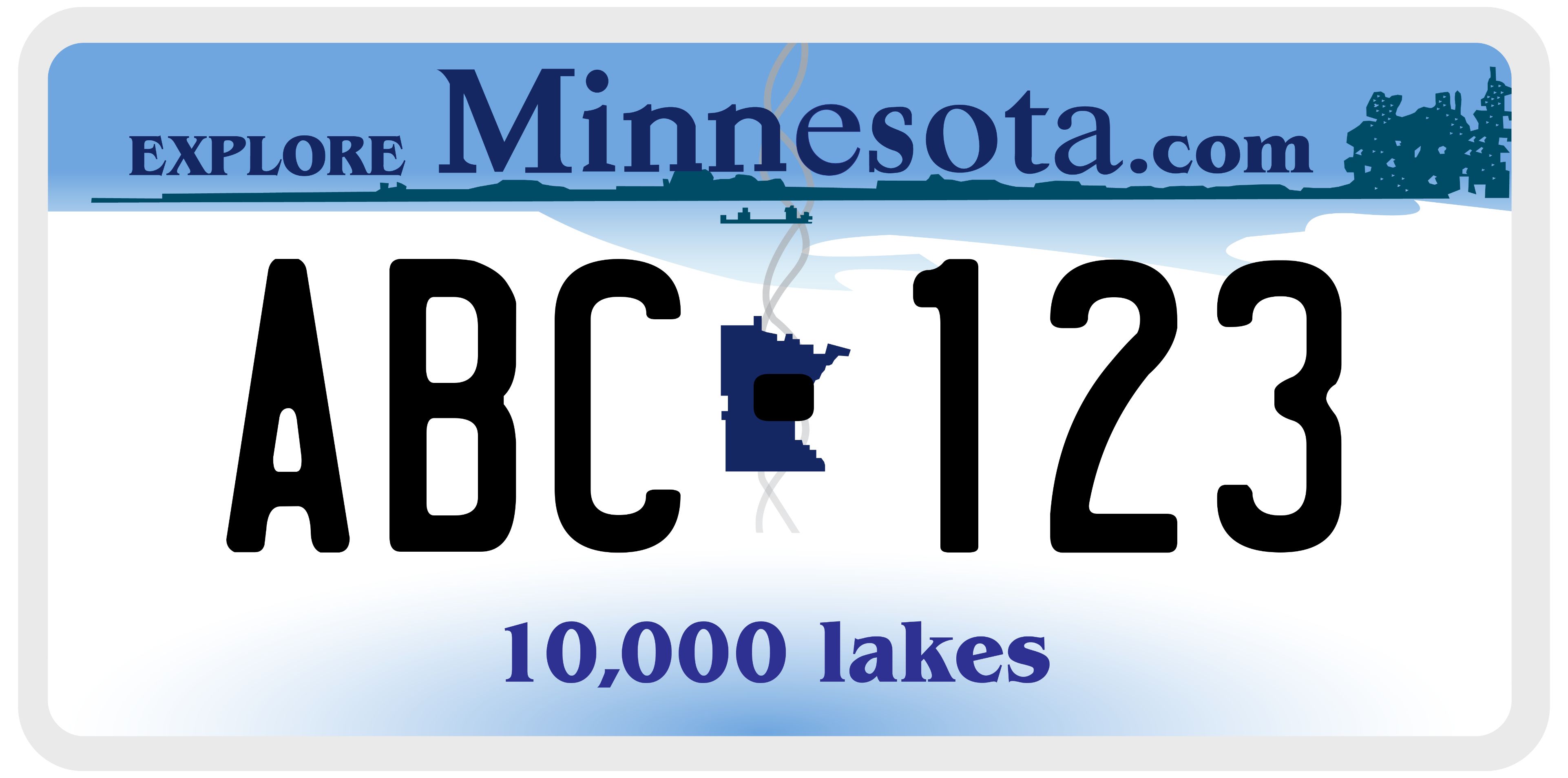 Minnesota license plate sample