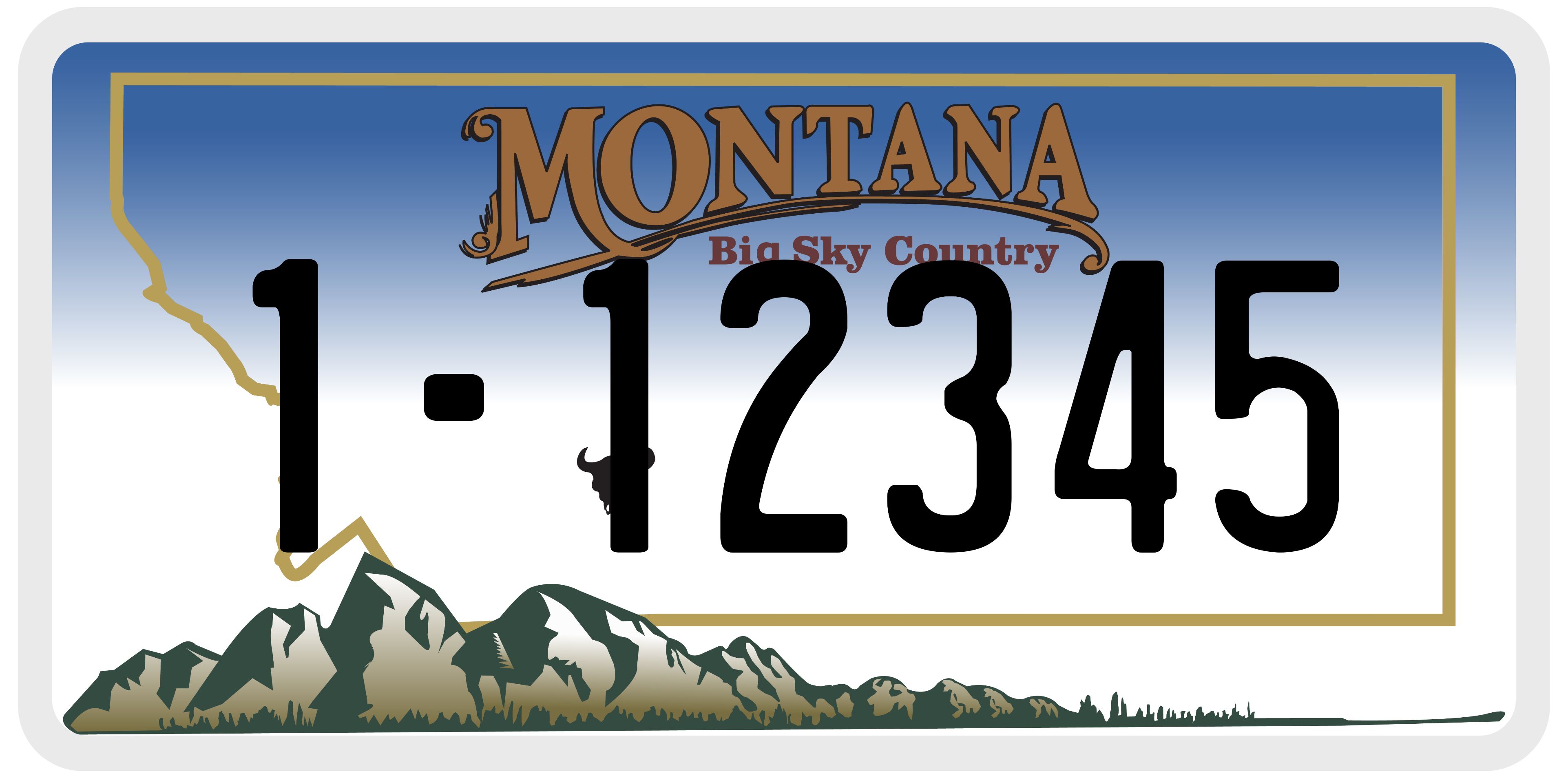 Montana License Plate Sample