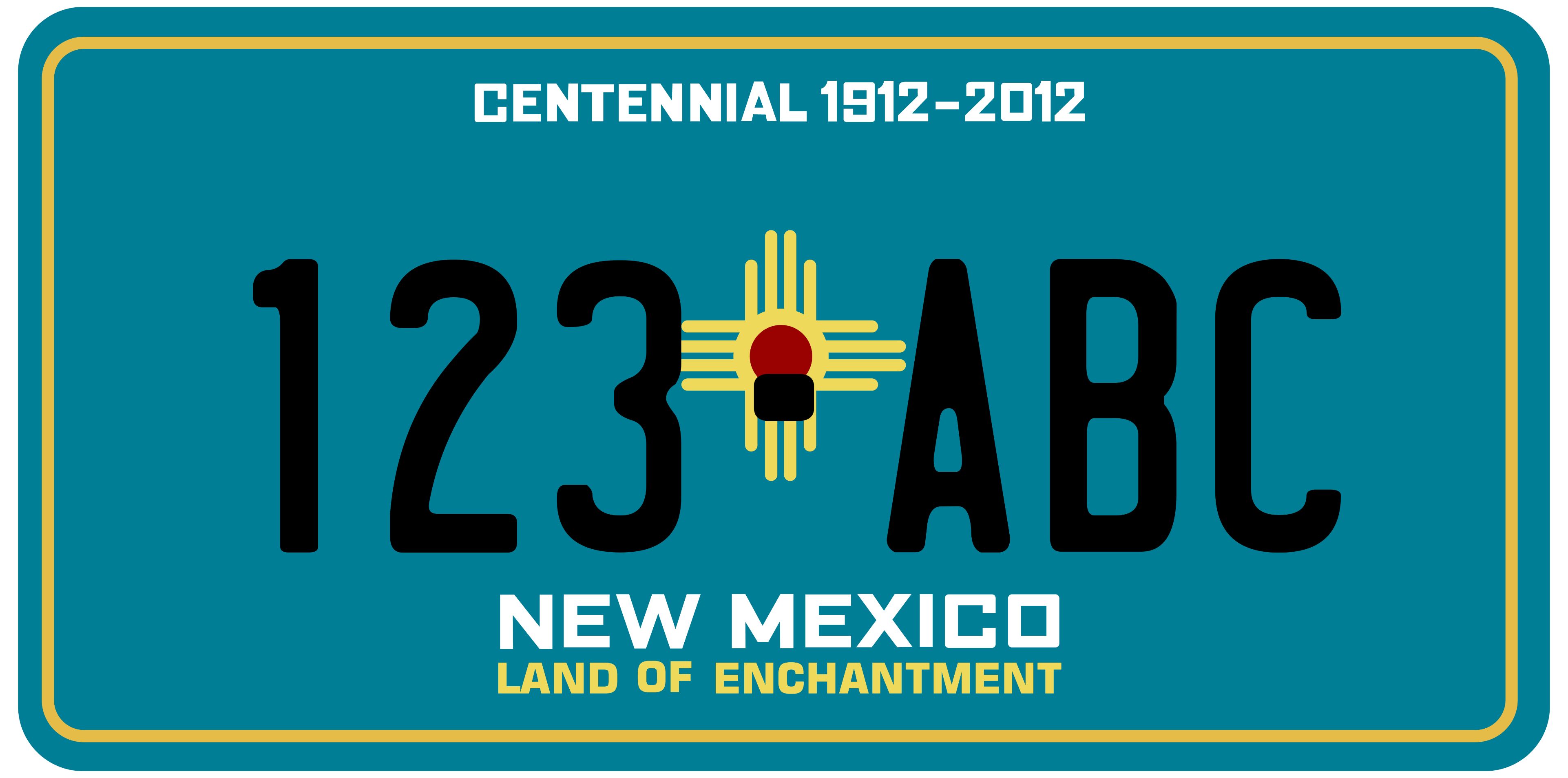 New Mexico License Plate Sample