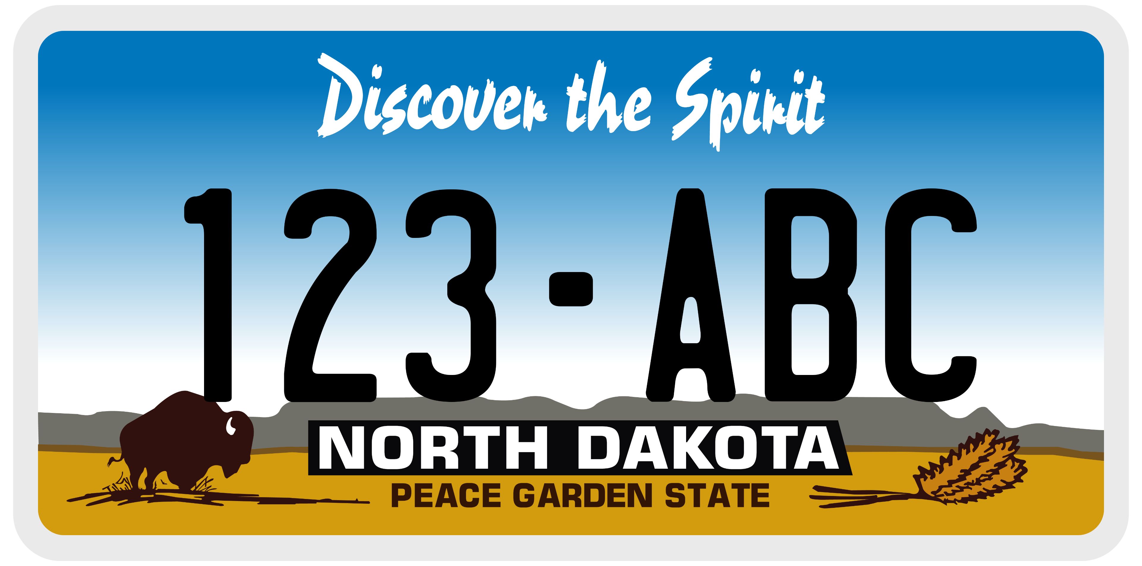 North Dakota License Plate Sample