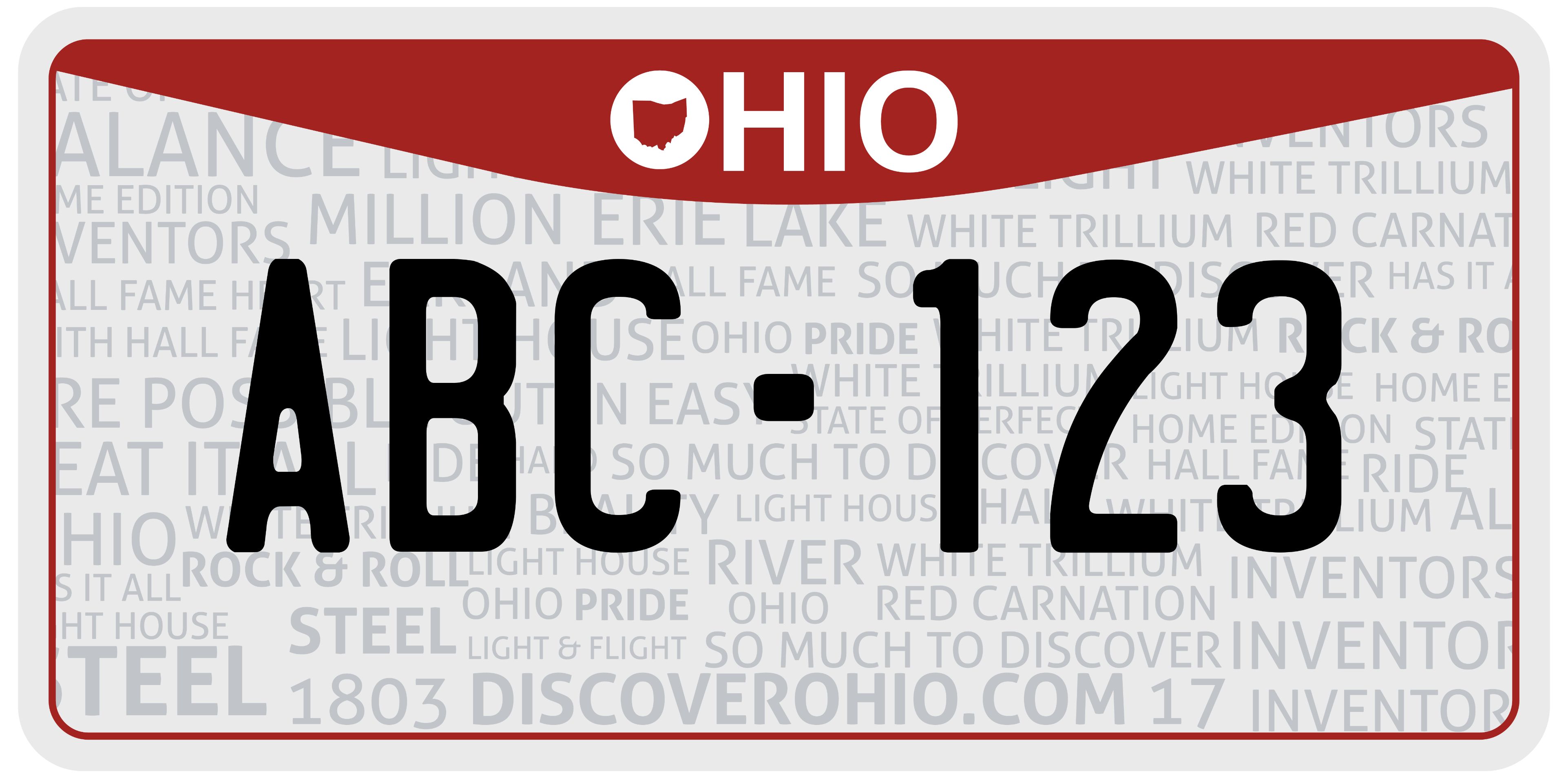 Ohio License Plate Sample