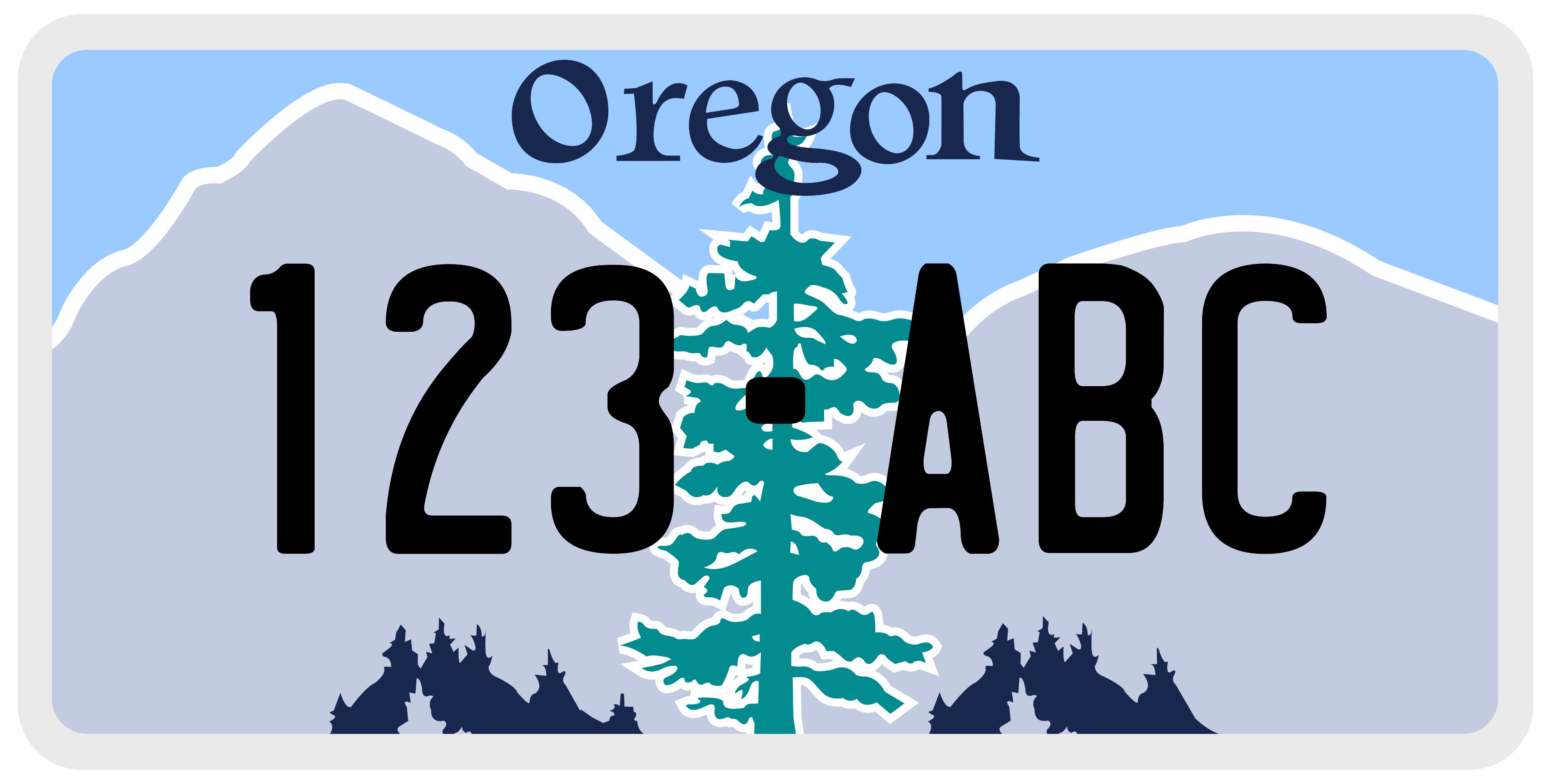 Sample Oregon License Plate Image