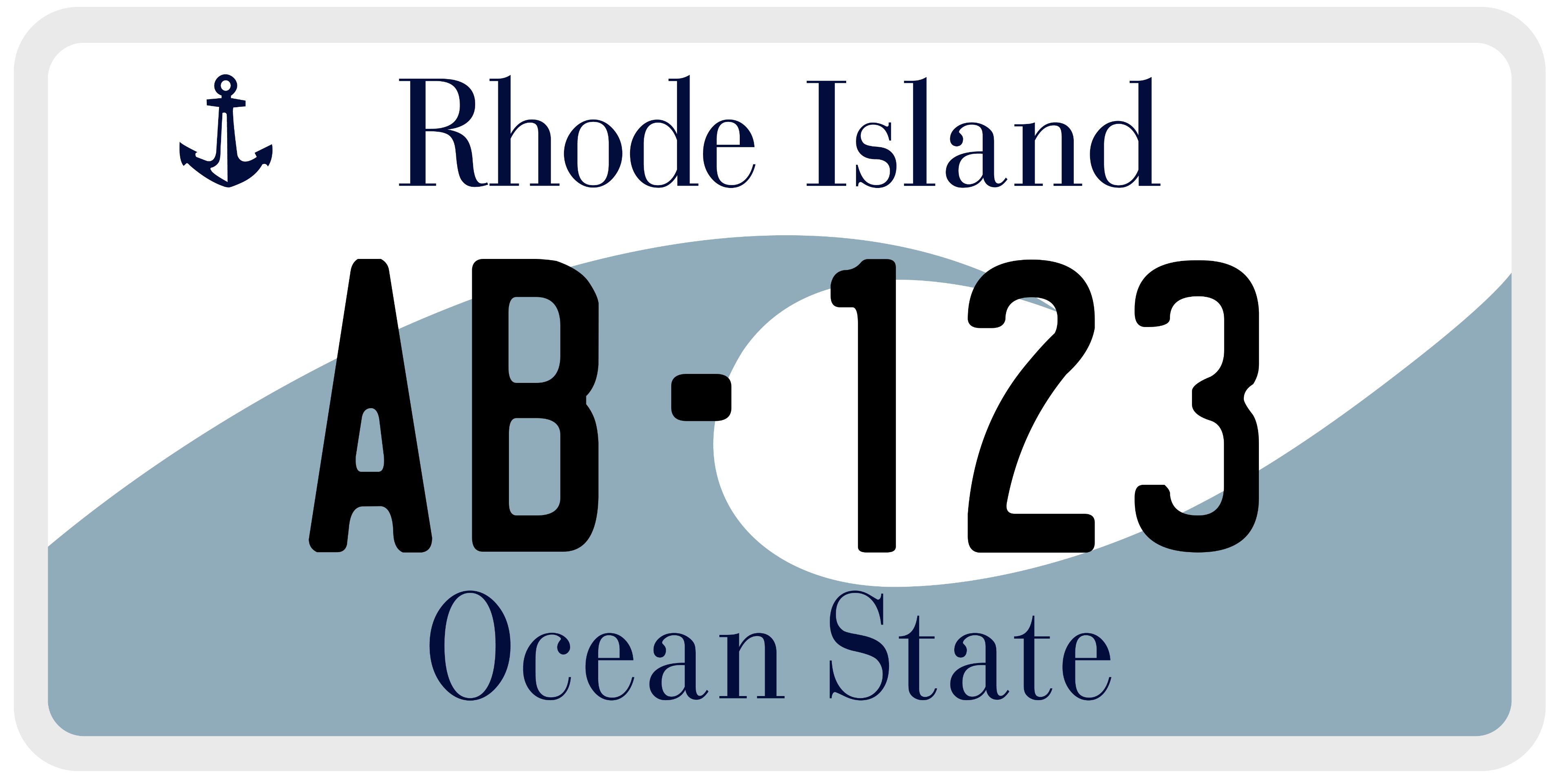 Rhode Island License Plate Sample