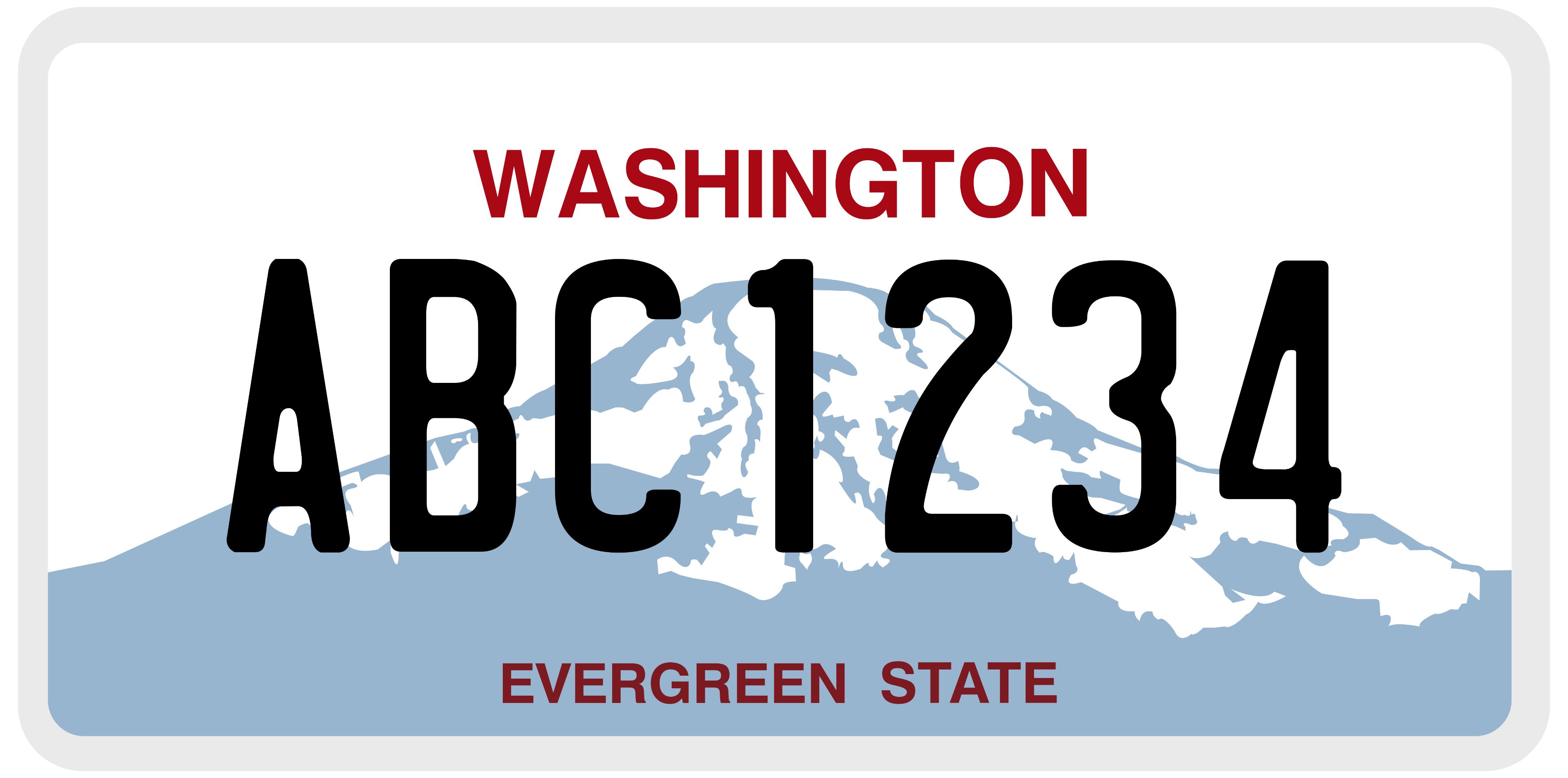 what does an Washington license plate look like