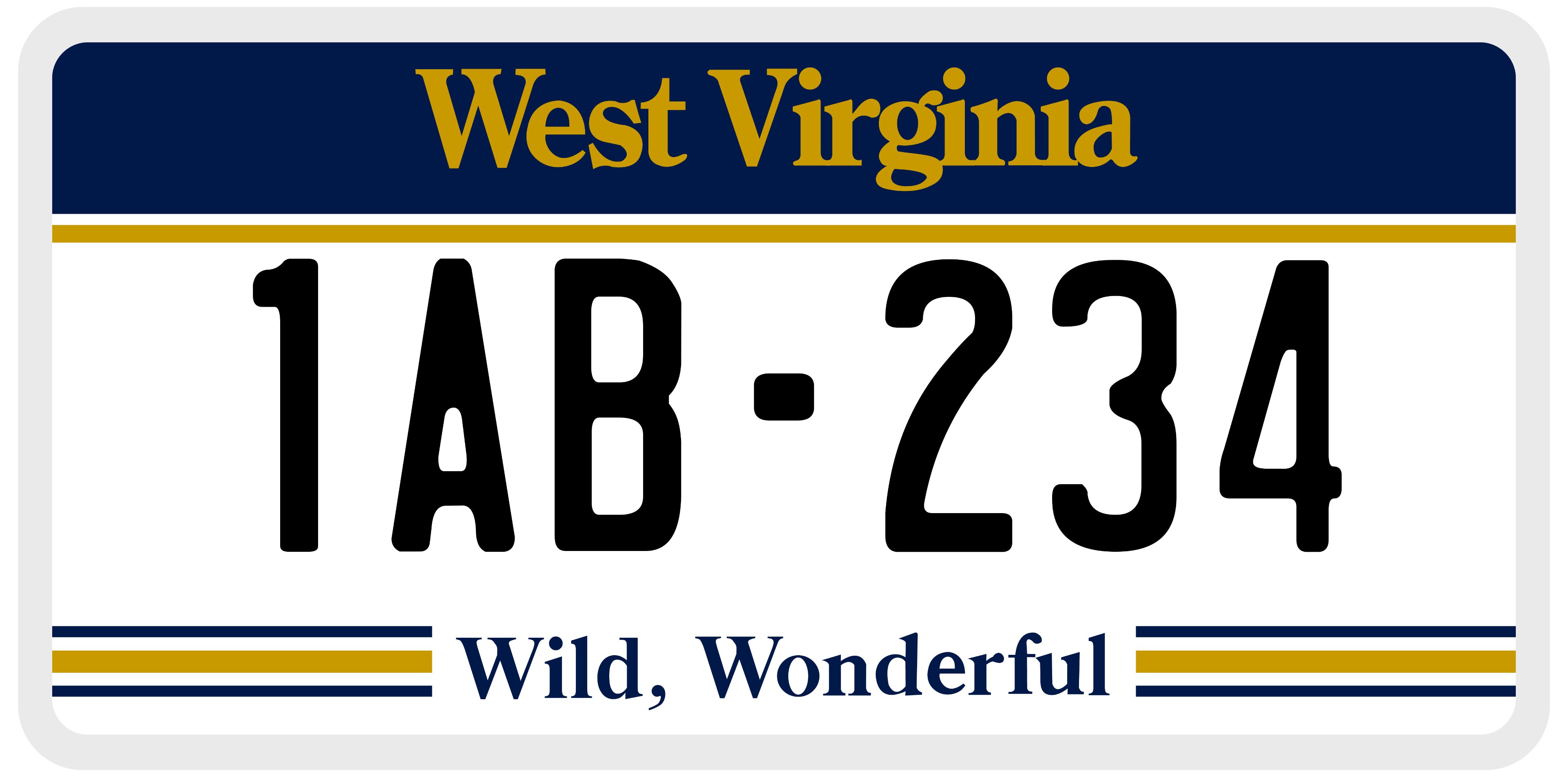 What does a West Virginia license plate look like