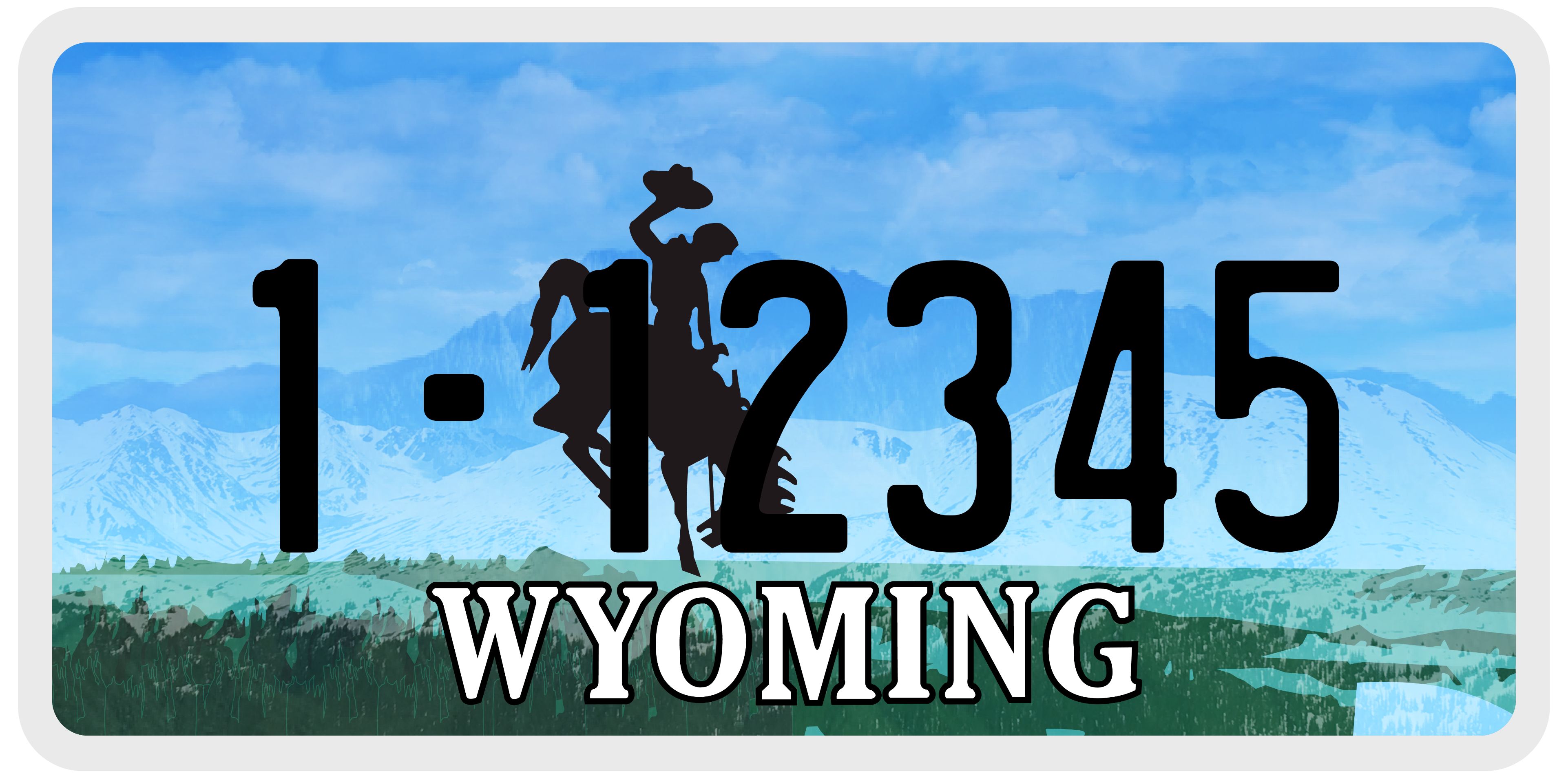 Wyoming standard license plate sample